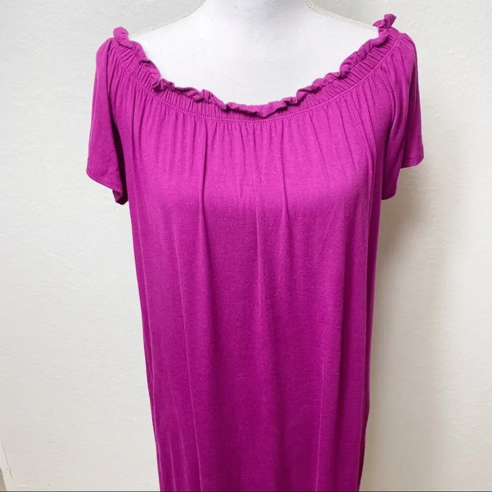 Bobeau Off The Shoulder Knit Magenta Dress… - Picture 4 of 7